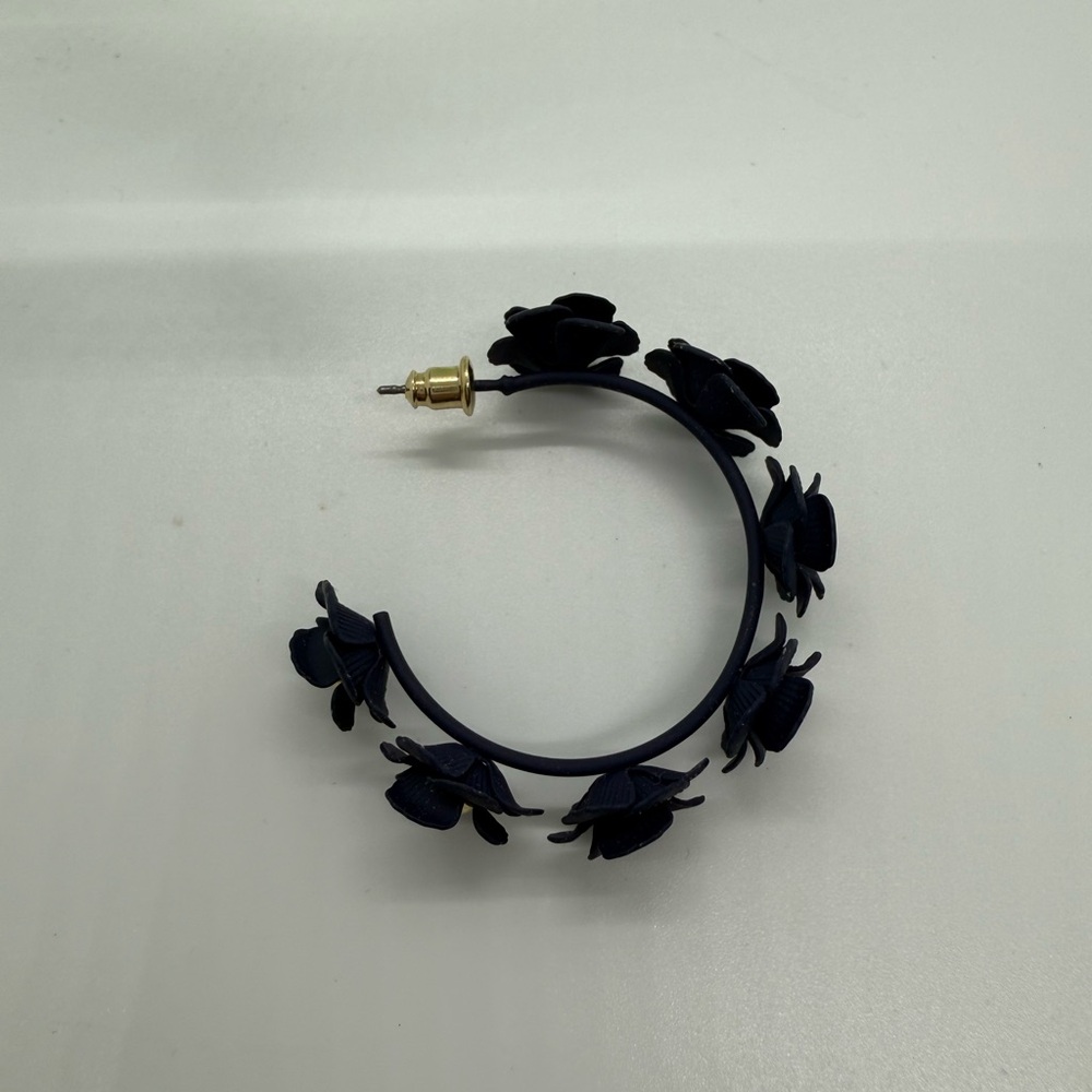 Anthropologie Navy Blue and Gold Statement Earrings - Picture 5 of 5
